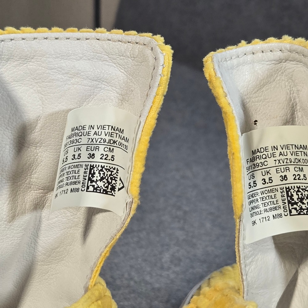 Rare Converse x MadeMe One Star Platform Yellow Corduroy Sneakers Womens 5.5 - Picture 7 of 10